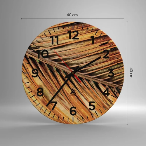 Wall clock - Clock on glass - Coconut Gold - 40x40 cm