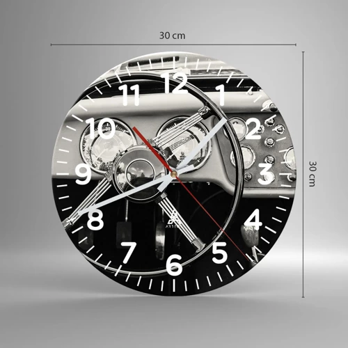 Wall clock - Clock on glass - Collector's Dream - 30x30 cm