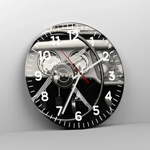 Wall clock - Clock on glass - Collector's Dream - 30x30 cm