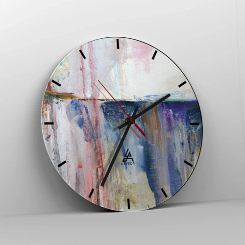 Wall clock - Clock on glass - Colourful Impressions an Associations - 30x30 cm