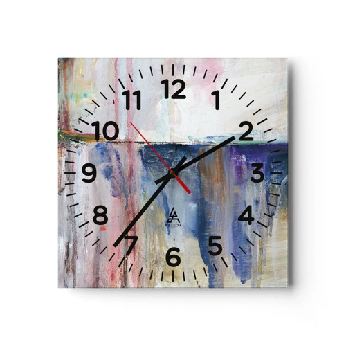 Wall clock - Clock on glass - Colourful Impressions an Associations - 40x40 cm