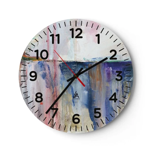 Wall clock - Clock on glass - Colourful Impressions an Associations - 40x40 cm