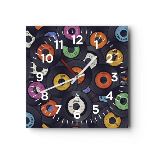 Wall clock - Clock on glass - Colours of Classics - 30x30 cm