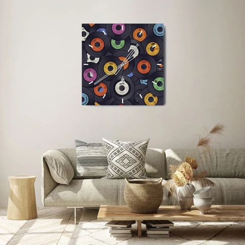 Wall clock - Clock on glass - Colours of Classics - 30x30 cm