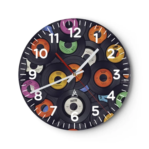 Wall clock - Clock on glass - Colours of Classics - 30x30 cm