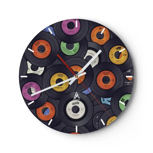 Wall clock - Clock on glass - Colours of Classics - 30x30 cm