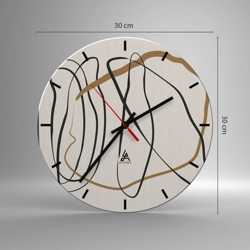 Wall clock - Clock on glass - Composition - Dance of Possession - 30x30 cm