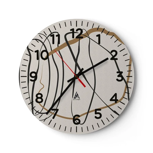 Wall clock - Clock on glass - Composition - Dance of Possession - 30x30 cm
