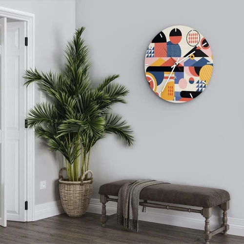 Wall clock - Clock on glass - Composition: Have Fun - 30x30 cm