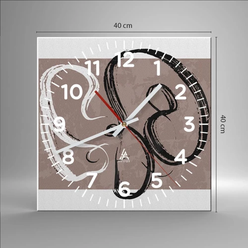 Wall clock - Clock on glass - Composition -In Search of Completeness - 40x40 cm