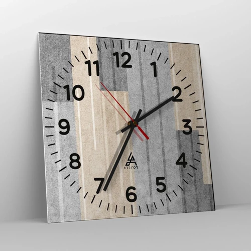 Wall clock - Clock on glass - Composition: Keep Upright - 30x30 cm