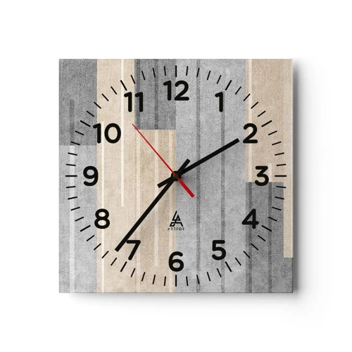 Wall clock - Clock on glass - Composition: Keep Upright - 40x40 cm