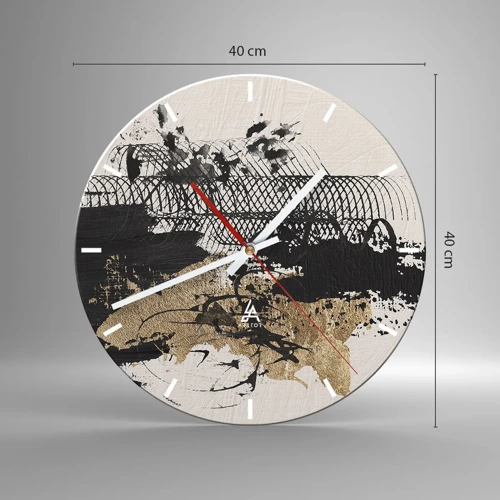 Wall clock - Clock on glass - Composition With Passion - 40x40 cm
