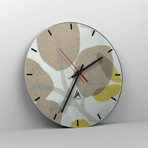 Wall clock - Clock on glass - Composition in Full Sunlight - 30x30 cm