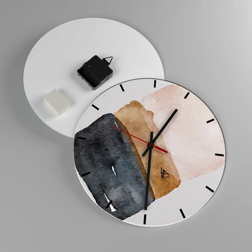 Wall clock - Clock on glass - Composition of the Colours of the Soil - 30x30 cm