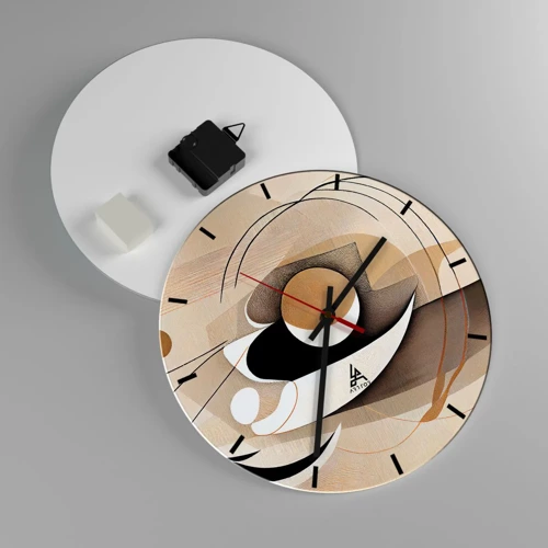 Wall clock - Clock on glass - Composition -the Heart of Things - 30x30 cm