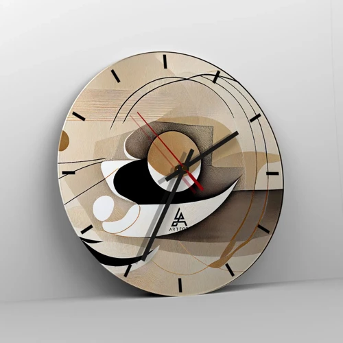 Wall clock - Clock on glass - Composition -the Heart of Things - 30x30 cm