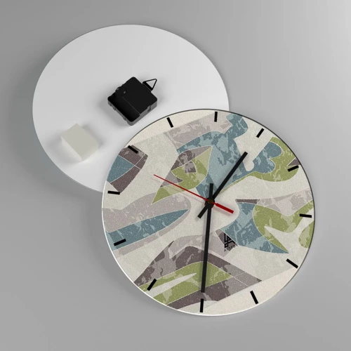 Wall clock - Clock on glass - Composition with Window Pane - 30x30 cm