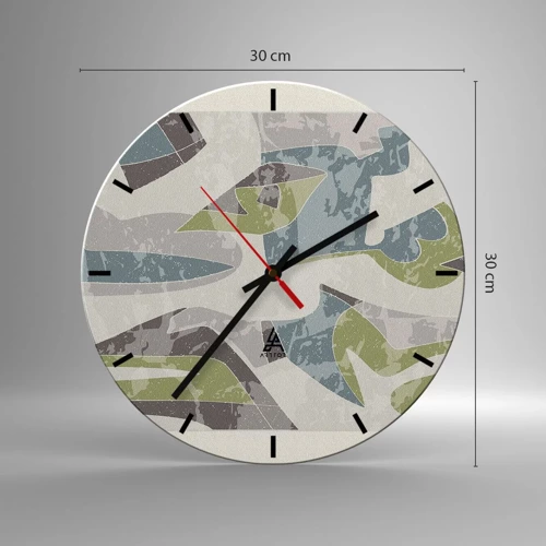 Wall clock - Clock on glass - Composition with Window Pane - 30x30 cm