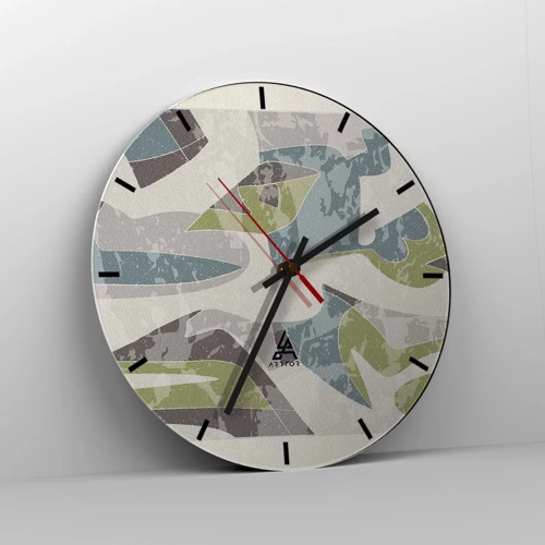 Wall clock - Clock on glass - Composition with Window Pane - 30x30 cm