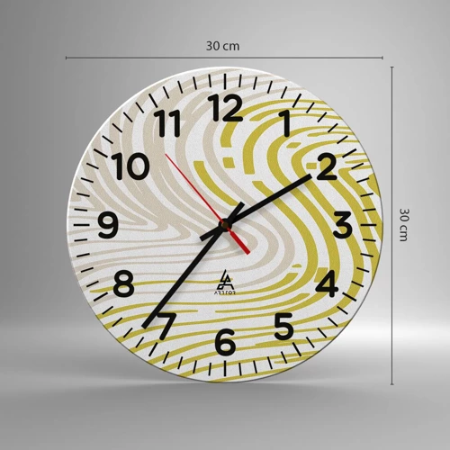 Wall clock - Clock on glass - Composition with a Gentle Curve - 30x30 cm