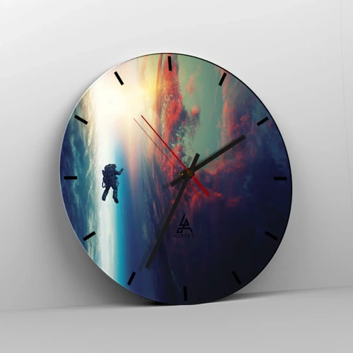 Wall clock - Clock on glass - Confronting the Universe - 30x30 cm