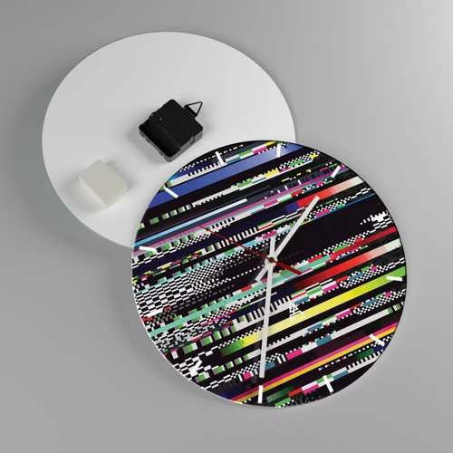 Wall clock - Clock on glass - Control Image of Reality - 30x30 cm