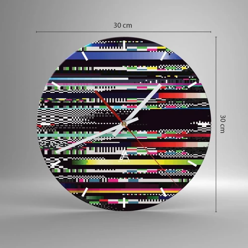 Wall clock - Clock on glass - Control Image of Reality - 30x30 cm