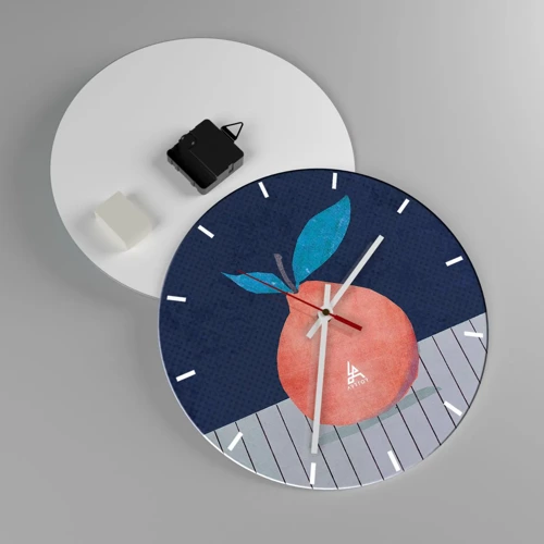 Wall clock - Clock on glass - Convexity and Plane - 30x30 cm