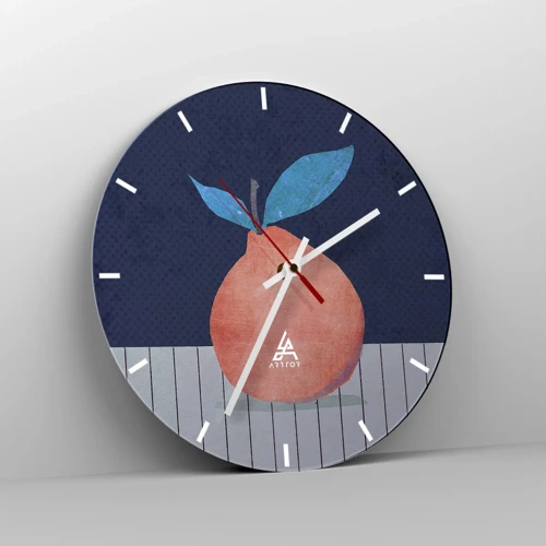 Wall clock - Clock on glass - Convexity and Plane - 30x30 cm