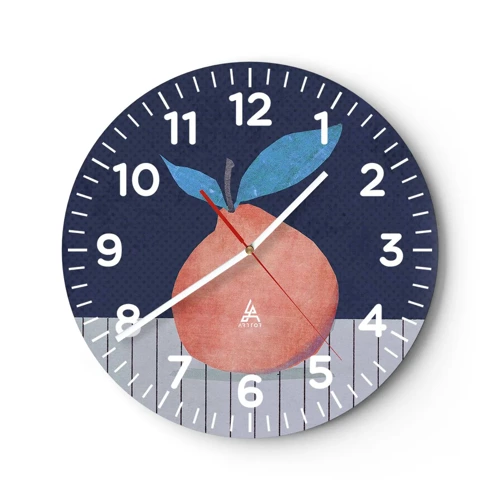 Wall clock - Clock on glass - Convexity and Plane - 30x30 cm