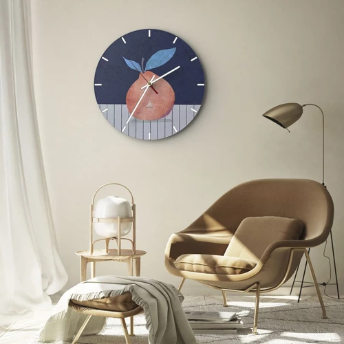 Wall clock - Clock on glass - Convexity and Plane - 30x30 cm