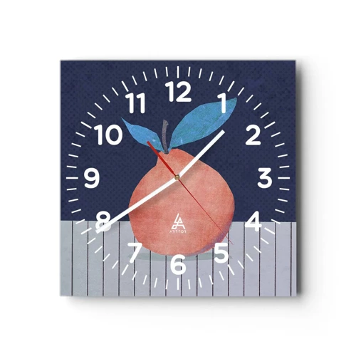 Wall clock - Clock on glass - Convexity and Plane - 40x40 cm