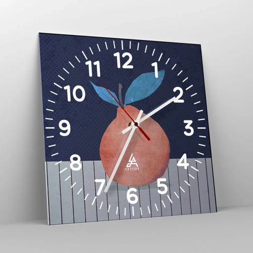 Wall clock - Clock on glass - Convexity and Plane - 40x40 cm