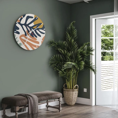 Wall clock - Clock on glass - Coral Sea - 30x30 cm