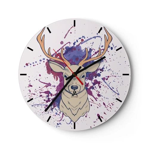 Wall clock - Clock on glass - Courage and Balance - 30x30 cm