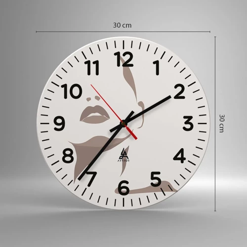 Wall clock - Clock on glass - Created with Light and Shadow - 30x30 cm