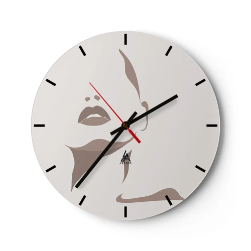 Wall clock - Clock on glass - Created with Light and Shadow - 30x30 cm