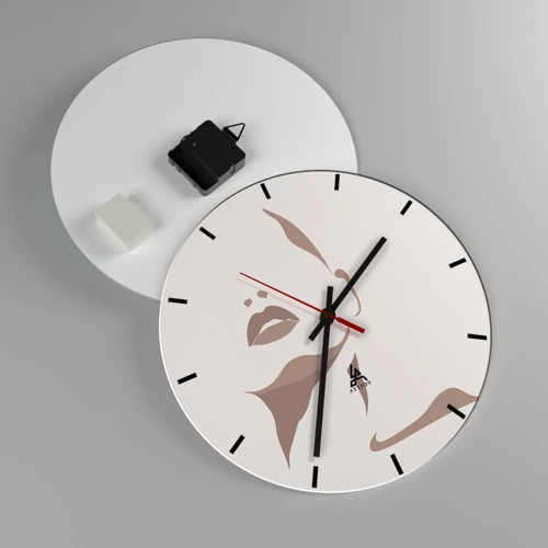 Wall clock - Clock on glass - Created with Light and Shadow - 30x30 cm