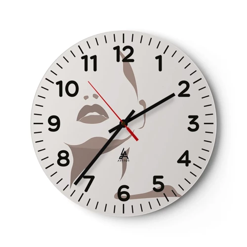 Wall clock - Clock on glass - Created with Light and Shadow - 40x40 cm