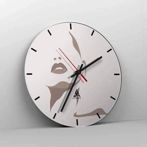 Wall clock - Clock on glass - Created with Light and Shadow - 40x40 cm