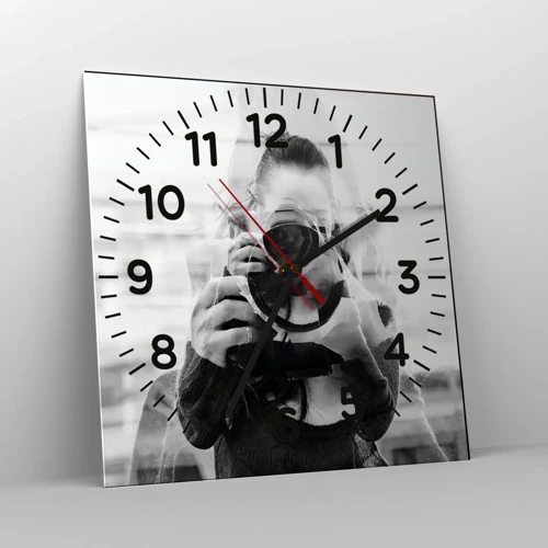 Wall clock - Clock on glass - Creator and the Creation - 30x30 cm