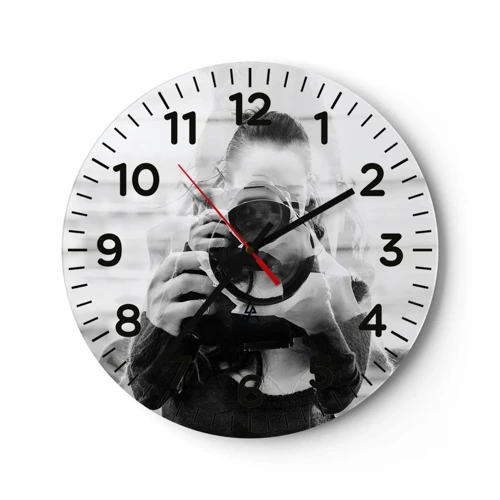 Wall clock - Clock on glass - Creator and the Creation - 30x30 cm