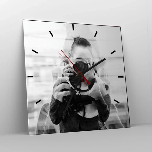 Wall clock - Clock on glass - Creator and the Creation - 30x30 cm
