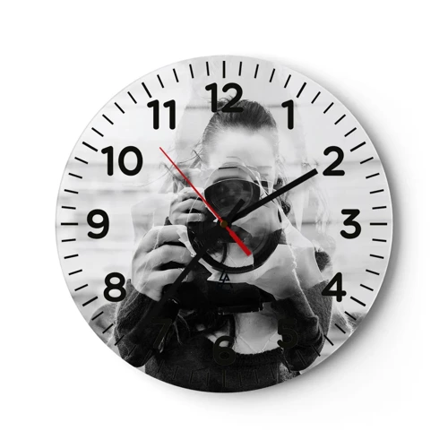 Wall clock - Clock on glass - Creator and the Creation - 40x40 cm