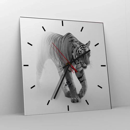 Wall clock - Clock on glass - Crouching in Fog - 30x30 cm