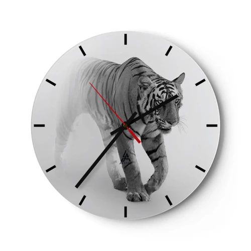 Wall clock - Clock on glass - Crouching in Fog - 30x30 cm