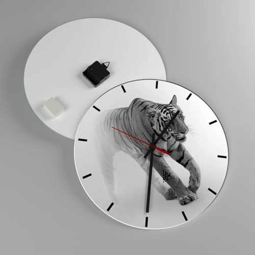 Wall clock - Clock on glass - Crouching in Fog - 40x40 cm