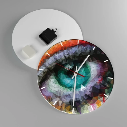 Wall clock - Clock on glass - Crystal Clear Eyes - 30x30 cm