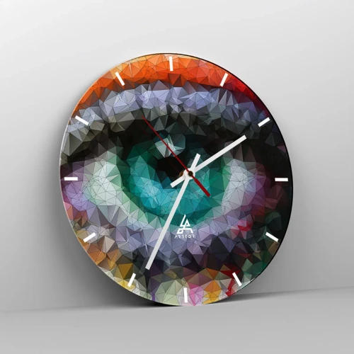 Wall clock - Clock on glass - Crystal Clear Eyes - 30x30 cm